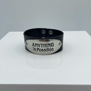 Vegan Leather Black Bracelet Cuff